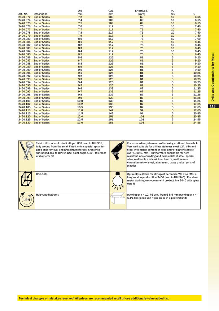 FAMAG main catalog drilling and punching tools NO.: 19969 - Page 115