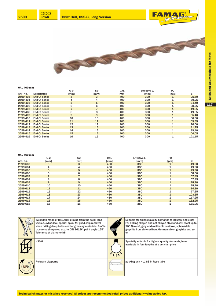 FAMAG main catalog drilling and punching tools NO.: 19969 - Page 119