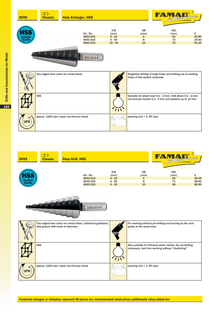 FAMAG main catalog drilling and punching tools NO.: 19969 - Page 122