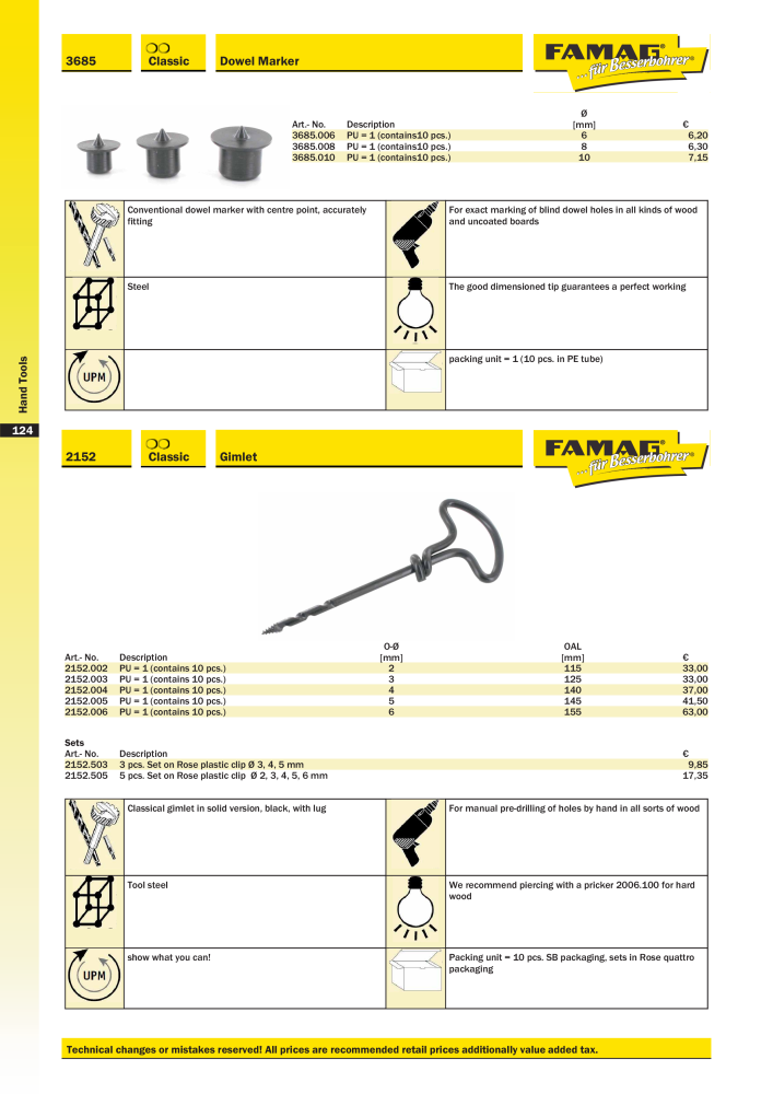 FAMAG main catalog drilling and punching tools NO.: 19969 - Page 126