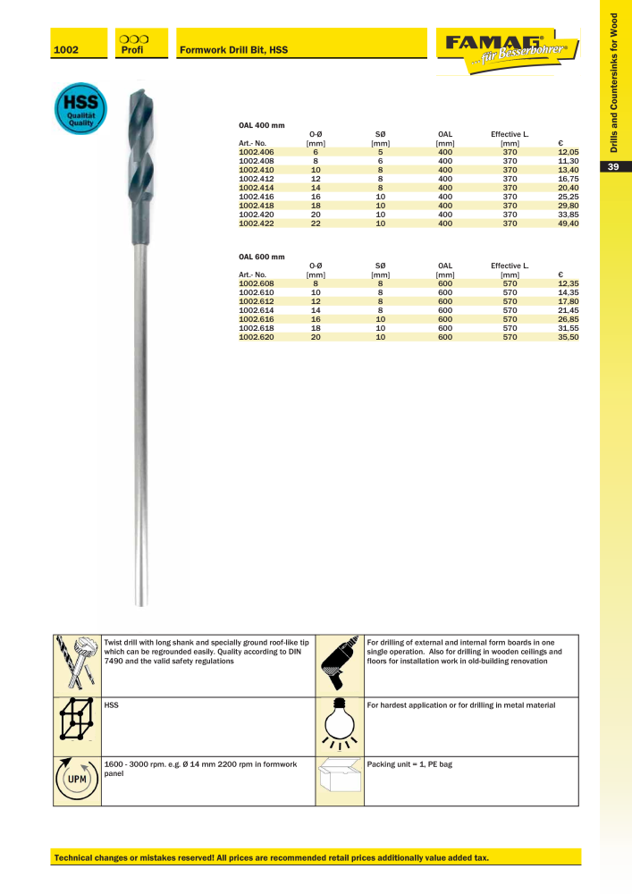 FAMAG main catalog drilling and punching tools NO.: 19969 - Page 41