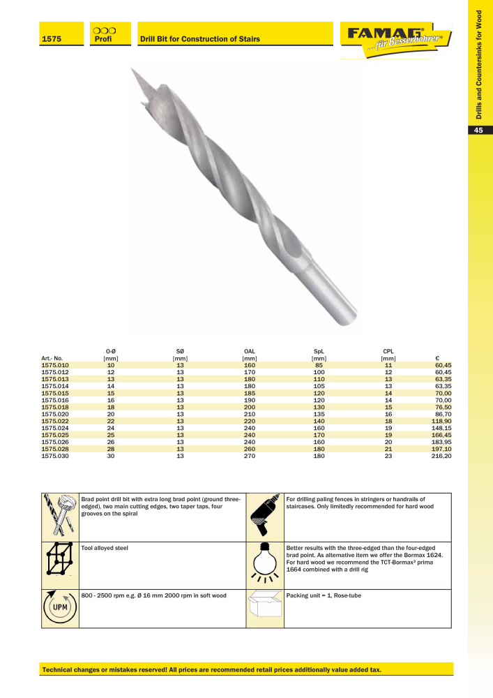 FAMAG main catalog drilling and punching tools NO.: 19969 - Page 47