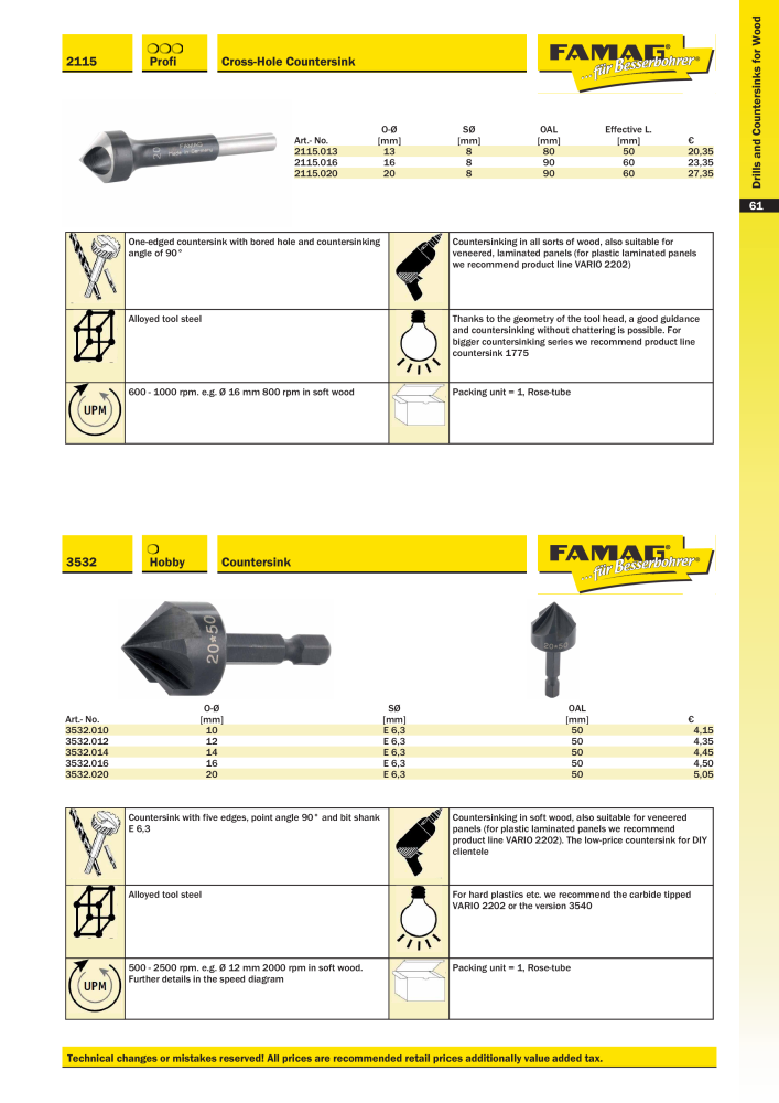 FAMAG main catalog drilling and punching tools NO.: 19969 - Page 63