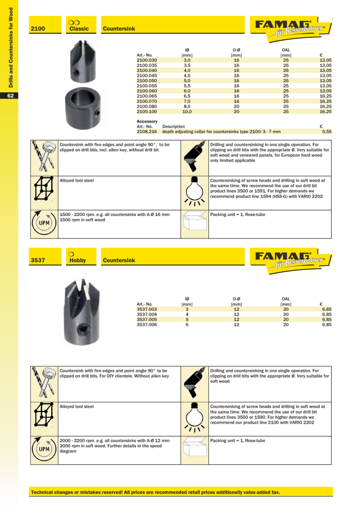 FAMAG main catalog drilling and punching tools NO.: 19969 - Page 64