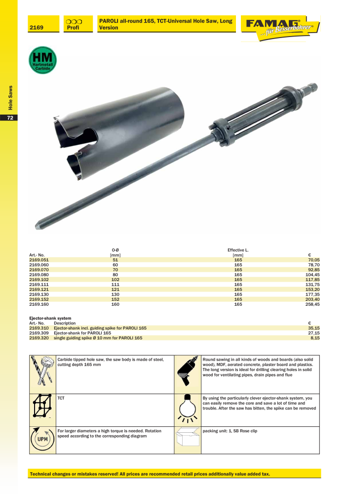 FAMAG main catalog drilling and punching tools NO.: 19969 - Page 74