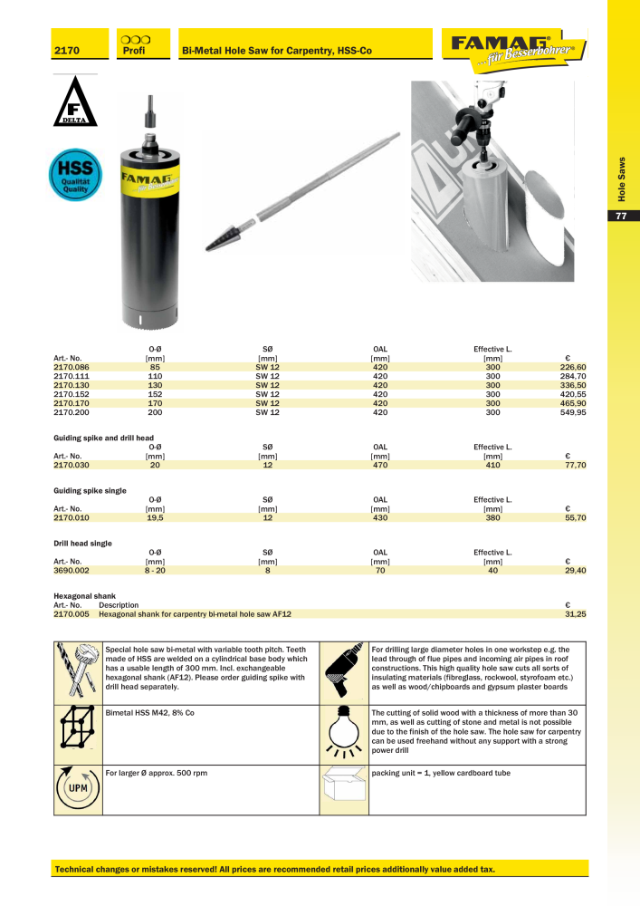 FAMAG main catalog drilling and punching tools NO.: 19969 - Page 79