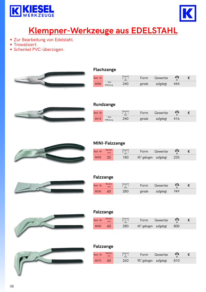 Kiesel Werkzeuge - Hauptkatalog NR.: 19982 - Seite 39