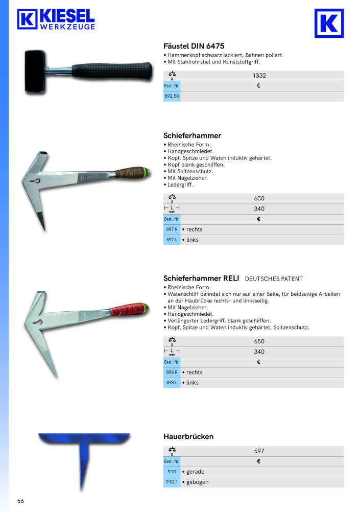 Kiesel Werkzeuge - Hauptkatalog NR.: 19982 - Seite 57