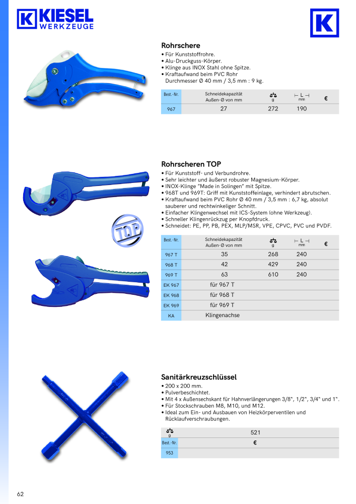 Kiesel Werkzeuge - Hauptkatalog NR.: 19982 - Seite 63