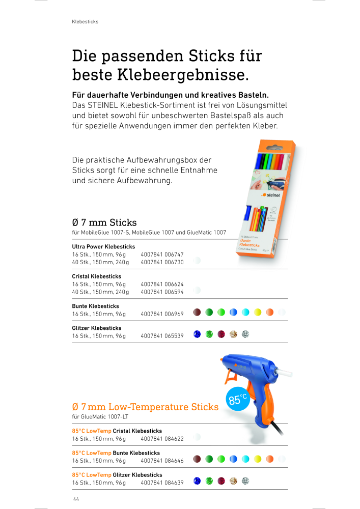 STEINEL Heißkleben Prospekt Nb. : 20010 - Page 44