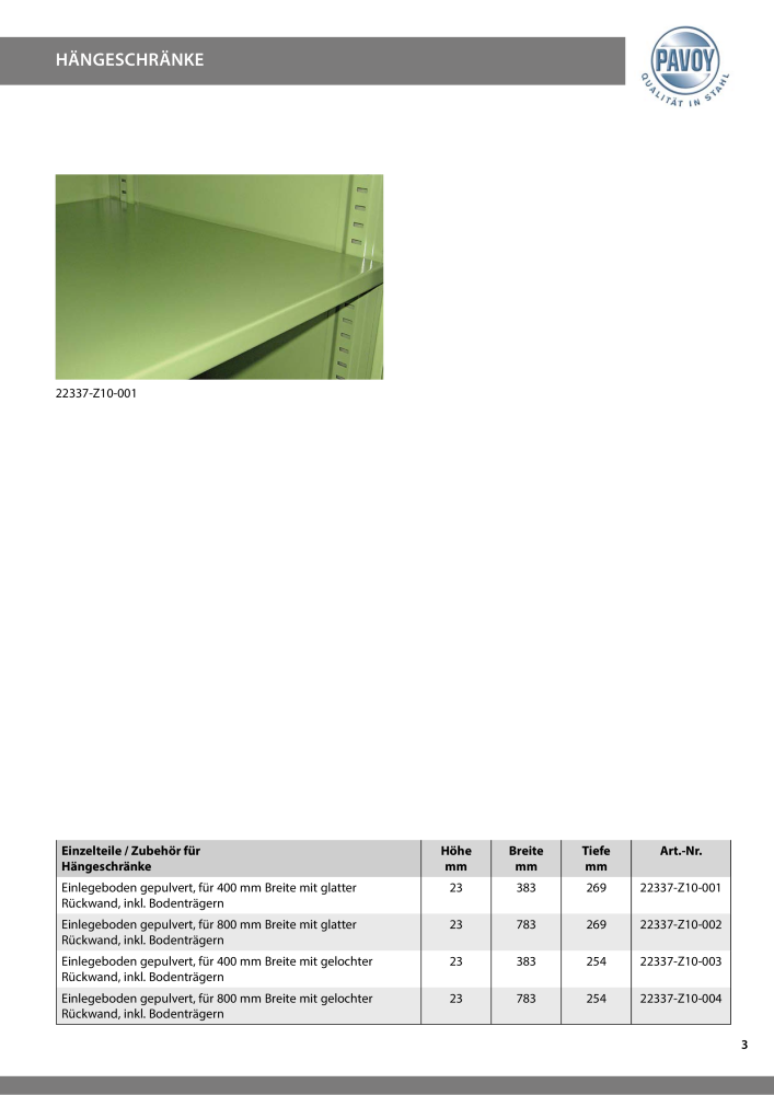 Pavoy Broschüre Hängeschränke NR.: 20040 - Strona 3