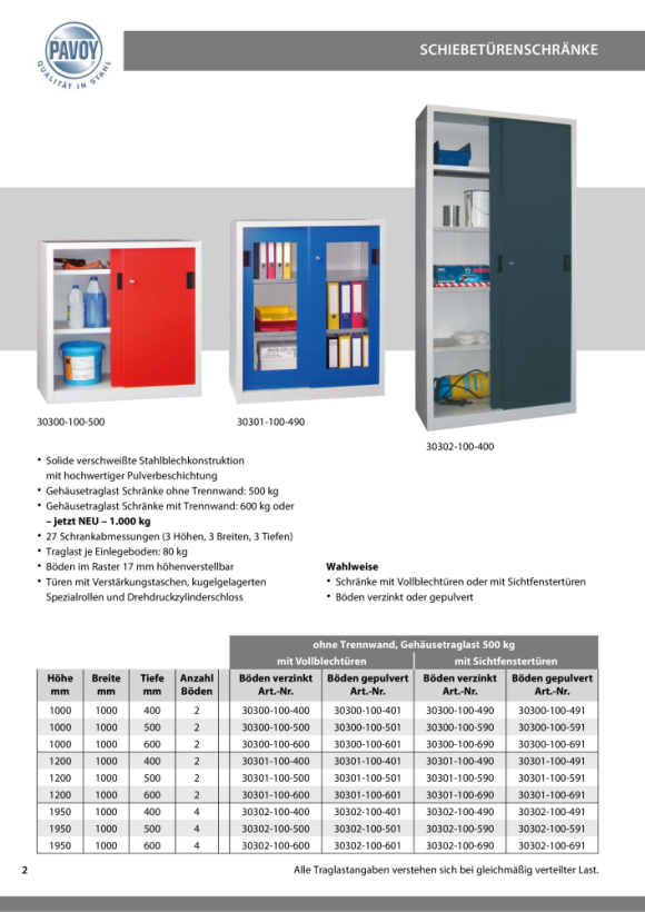 Pavoy Schiebetürenschrank 1950/600/2000, Böden verzinkt 30302-200-600