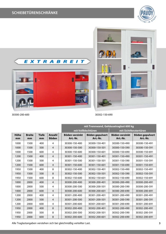 Pavoy Schiebetürenschrank 1950/600/2000, Böden verzinkt 30302-200-600