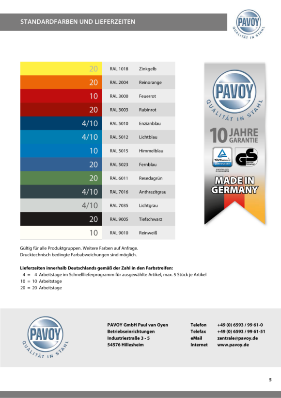 Pavoy Einlegeboden 500 inkl. Führung, Schwerlastschrank 36363-Z25-001