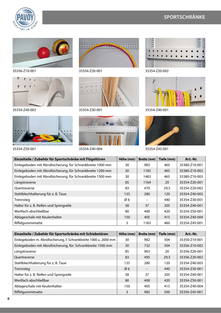 Pavoy Broschüre Sportschränke NR.: 20046 - Pagina 6