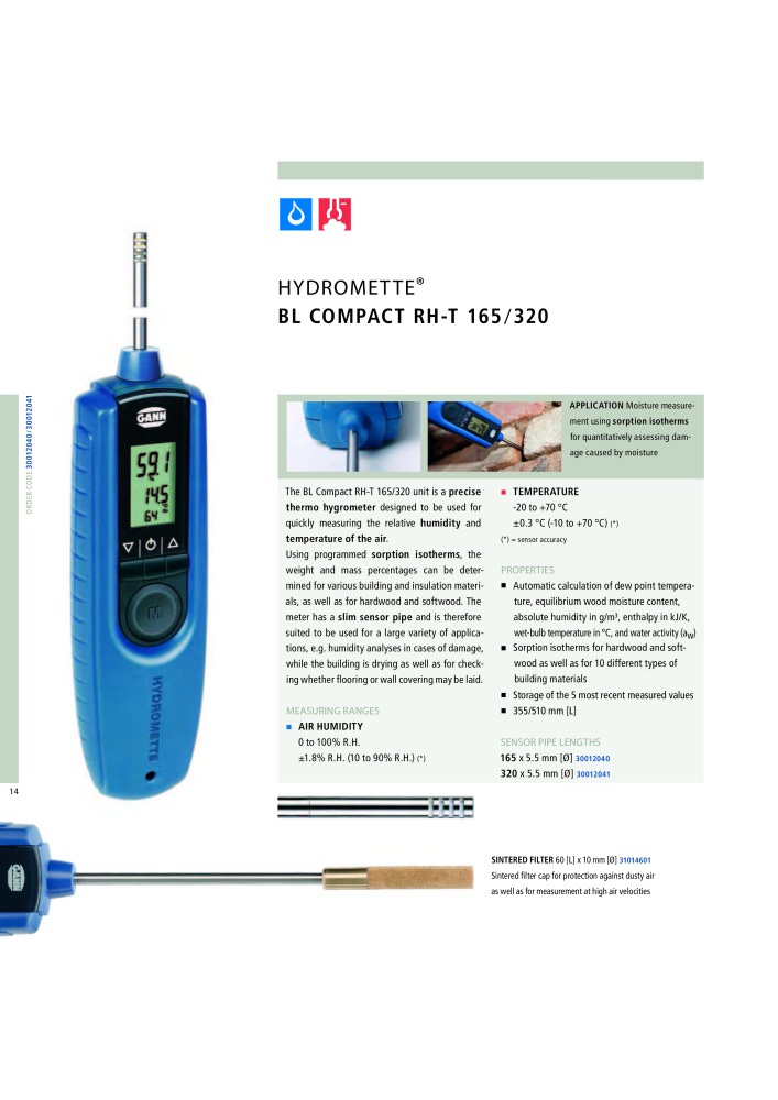 GANN Main Catalog Electronic Moisture Meters NO.: 20050 - Page 14