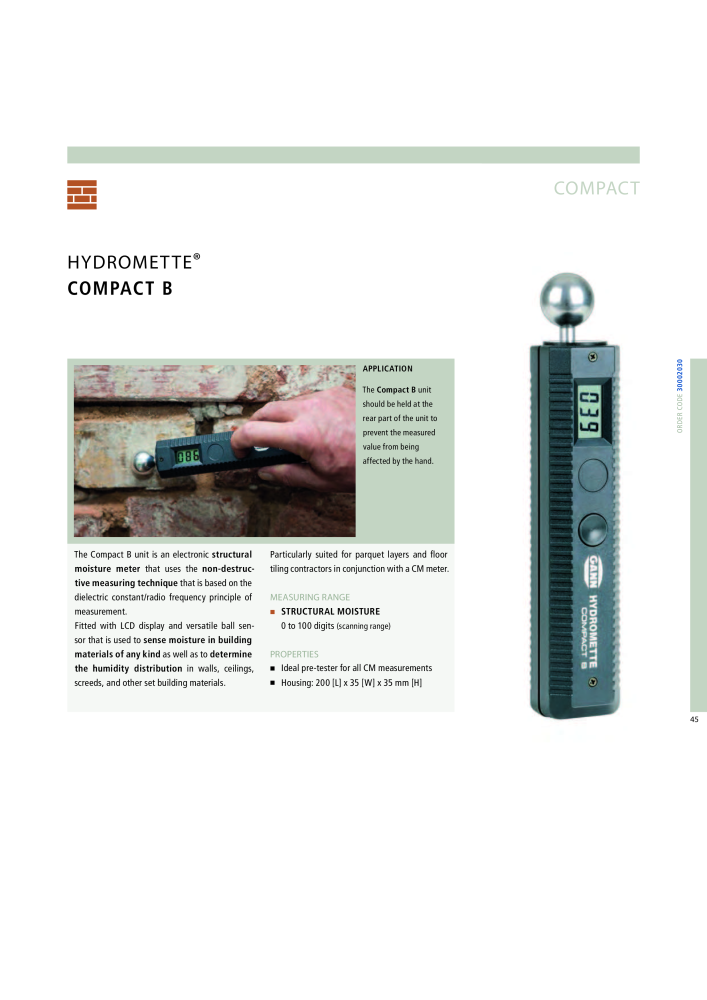 GANN Main Catalog Electronic Moisture Meters NO.: 20050 - Page 45