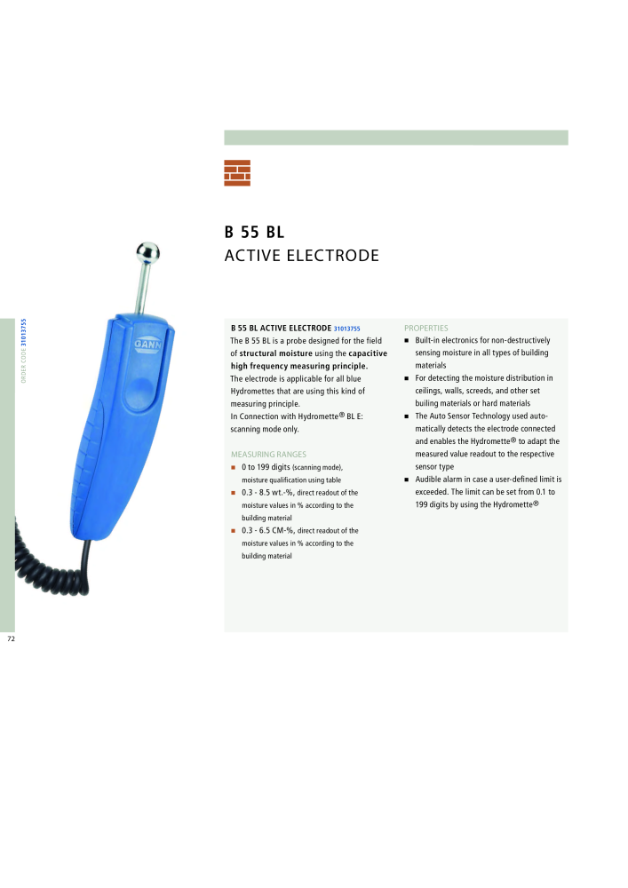 GANN Main Catalog Electronic Moisture Meters NO.: 20050 - Page 72