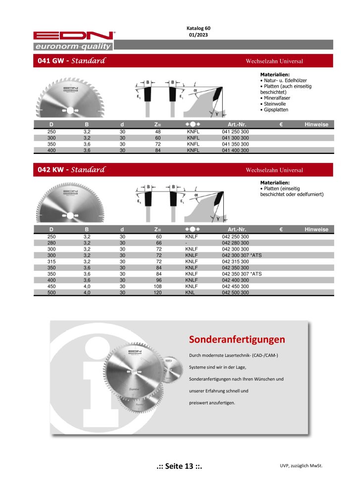 EDN Sägeblätter - Gesamtkatalog NR.: 20068 - Seite 14