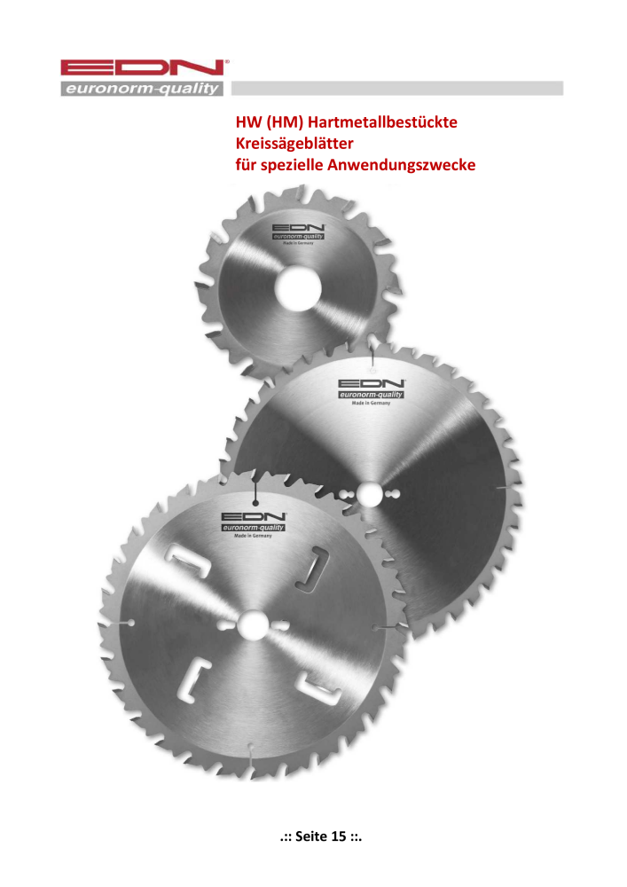 EDN Sägeblätter - Gesamtkatalog NR.: 20068 - Seite 16