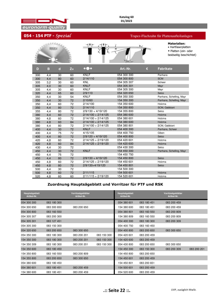 EDN Sägeblätter - Gesamtkatalog NR.: 20068 - Seite 23