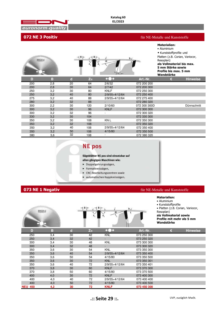 EDN Sägeblätter - Gesamtkatalog NR.: 20068 - Seite 30