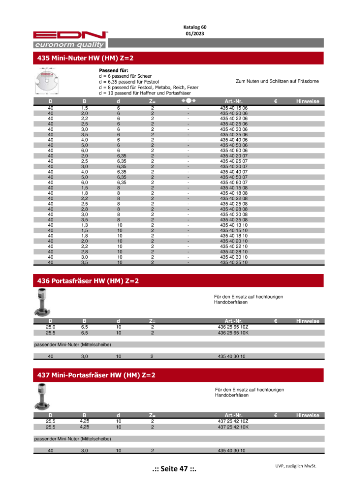 EDN Sägeblätter - Gesamtkatalog NO.: 20068 - Page 48