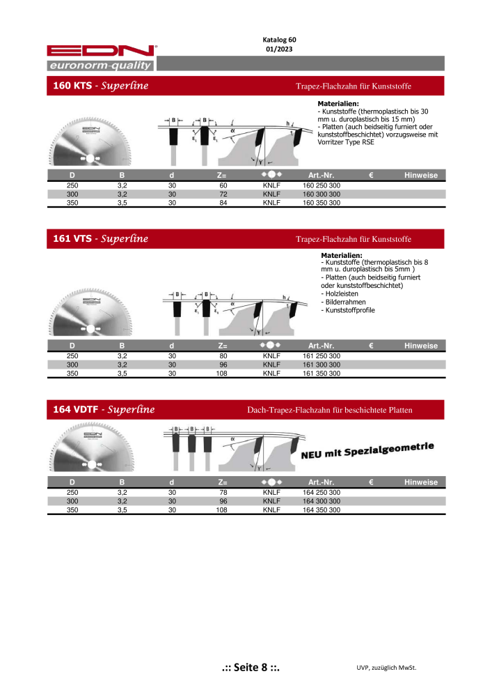 EDN Sägeblätter - Gesamtkatalog NR.: 20068 - Seite 9