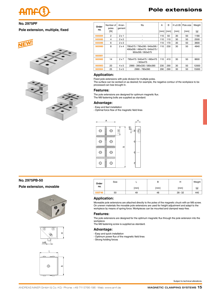 AMF Catalogue magnetic clamping systems n.: 2007 - Pagina 15