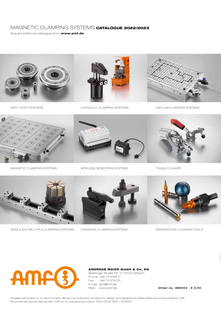 AMF Catalogue magnetic clamping systems NEJ.: 2007 - Sida 20