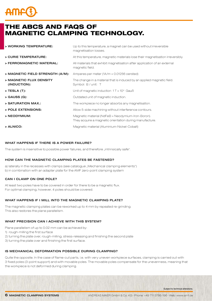 AMF Catalogue magnetic clamping systems n.: 2007 - Pagina 6