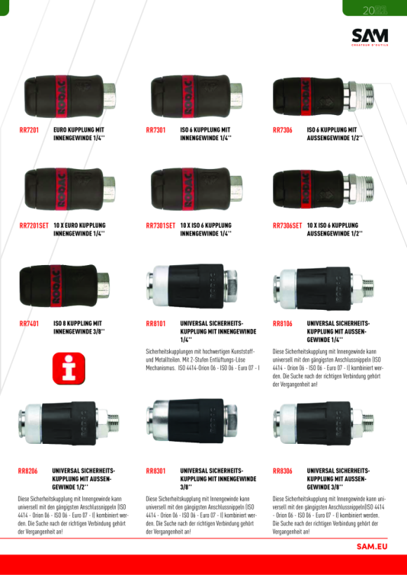 Rodac Universal Sicherheitskupplung mit Außengewinde 1/4" RR8106