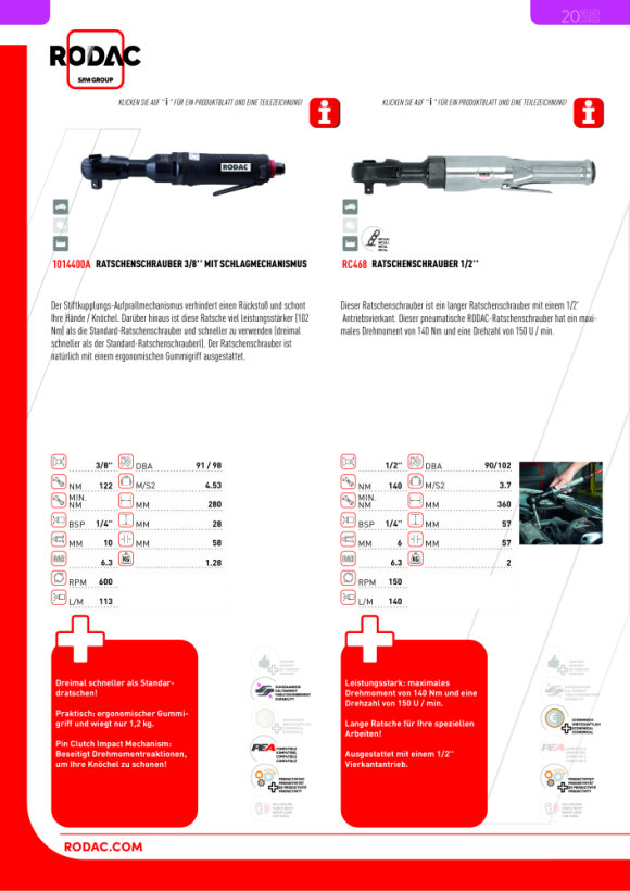 Rodac 1/2" Ratschenschrauber RC468