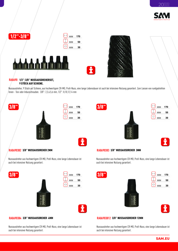 Rodac Nussausdreher 3/8" 4mm RA8690384