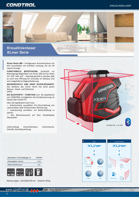 Condtrol Robuste und genaue Linienlaser Xliner Pento 360 1-2-159