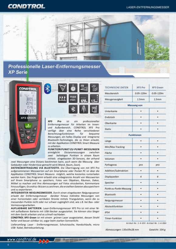 Condtrol Laser-Entfernungsmesser XP4 Pro 1-4-76