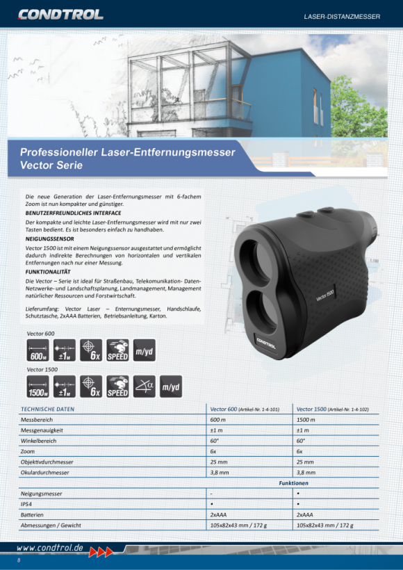 Condtrol Laser-Entfernungsmesser Vector 1500 1-4-102