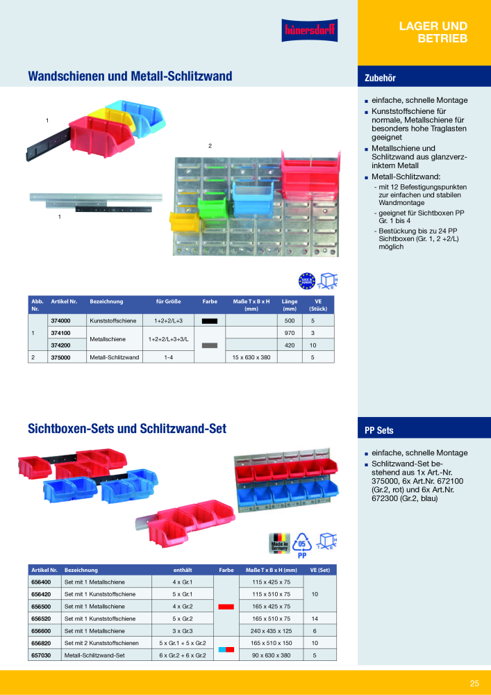 Hünersdorff Gesamtkatalog NR.: 20101 - Side 25