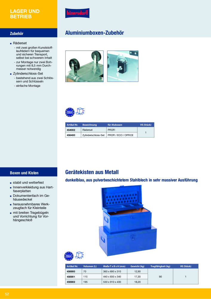 Hünersdorff Gesamtkatalog NR.: 20101 - Seite 52