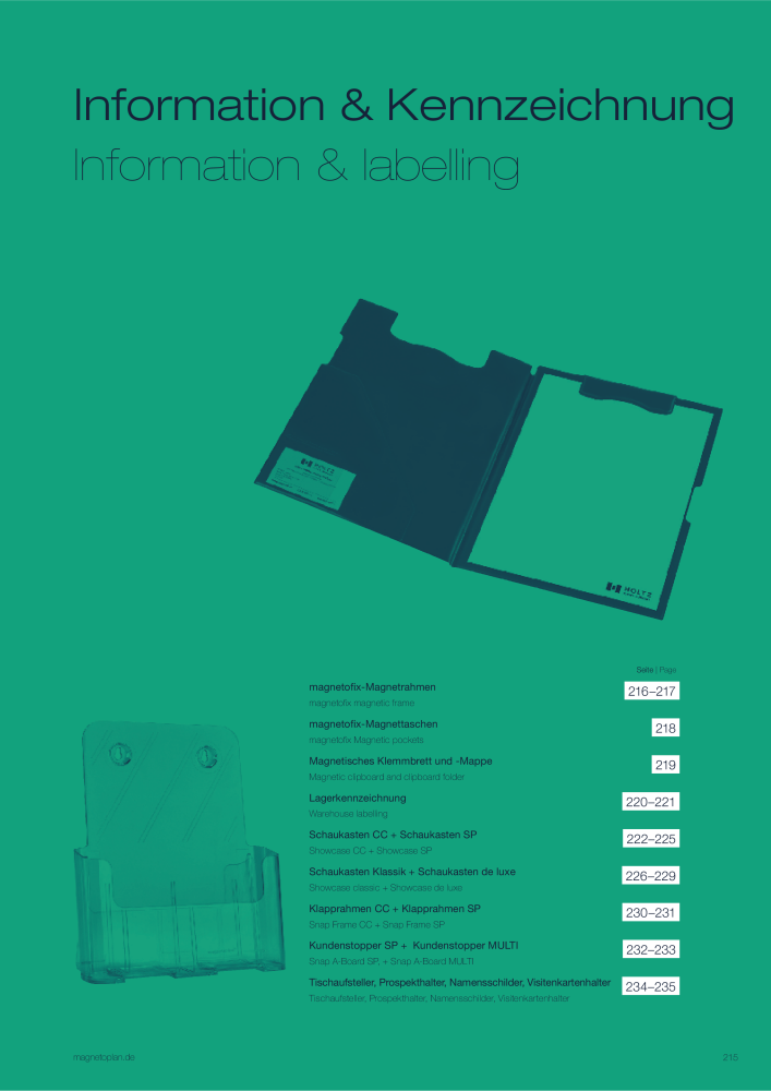 Holtz Magnetoplan Hauptkatalog NR.: 20102 - Pagina 217