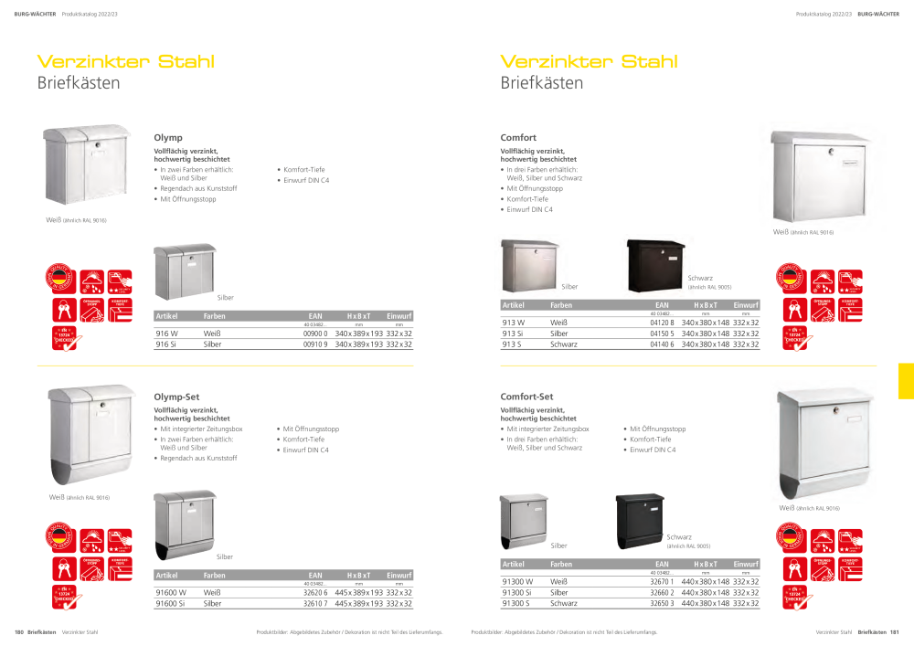 BURG-WÄCHTER Hauptkatalog NR.: 20105 - Seite 92