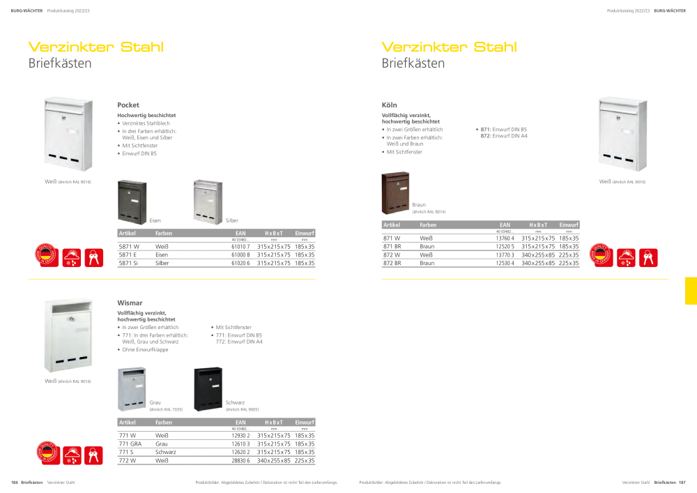 BURG-WÄCHTER Hauptkatalog NR.: 20105 - Seite 95