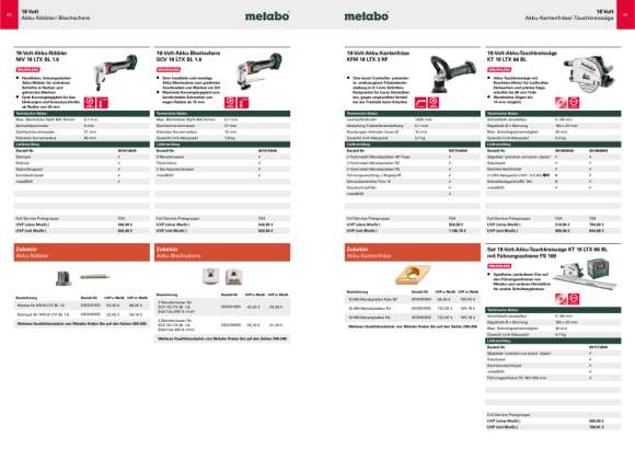 Metabo 2 Wendemesser für SCV 18 LTX BL 1.6, Stahl bis 800N/mm² (630241000)