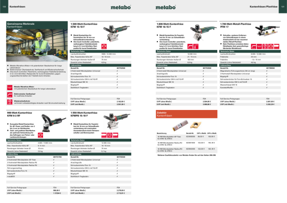 Metabo Metall-Planfräse PFM 17 (601789500) Kunststoffkoffer