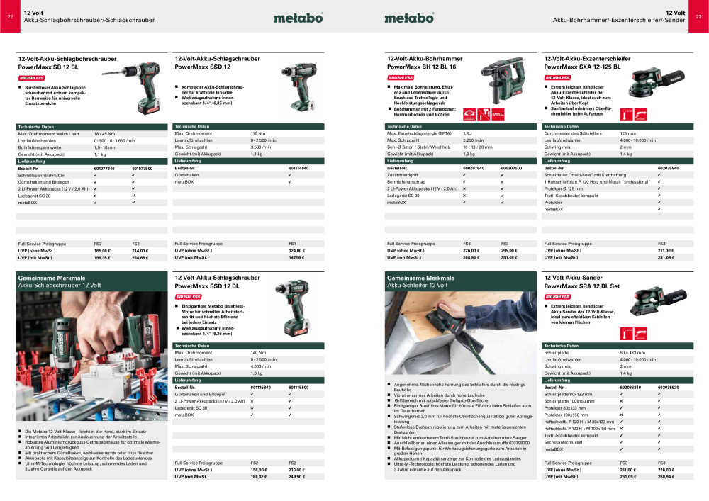 Metabo - Sortimentsübersicht NR.: 20111 - Pagina 12