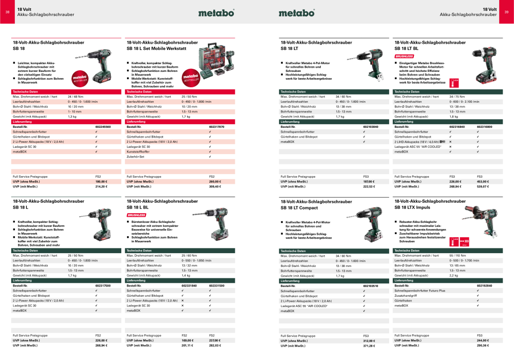 Metabo - Sortimentsübersicht Nº: 20111 - Página 20