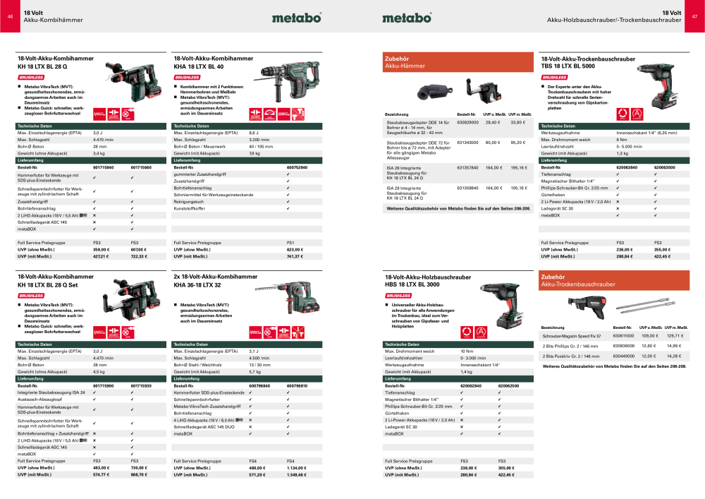 Metabo - Sortimentsübersicht NR.: 20111 - Seite 24