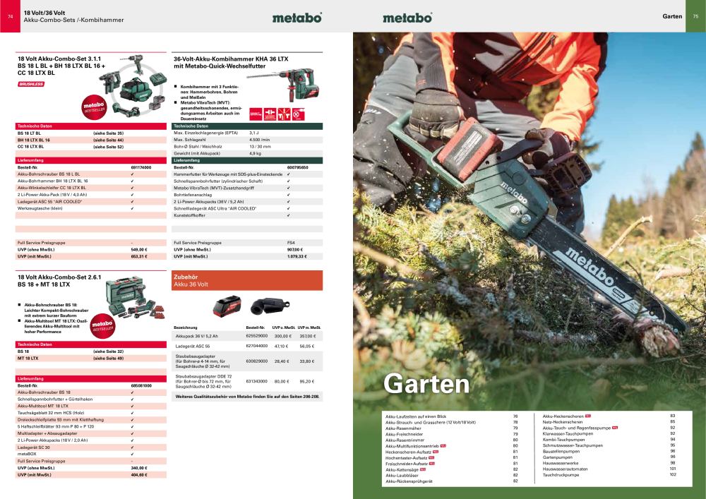 Metabo - Sortimentsübersicht NR.: 20111 - Seite 38