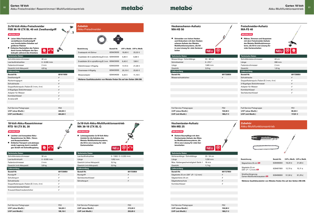 Metabo - Sortimentsübersicht NR.: 20111 - Pagina 41