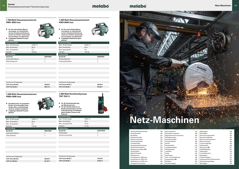 Metabo - Sortimentsübersicht Nº: 20111 - Página 52